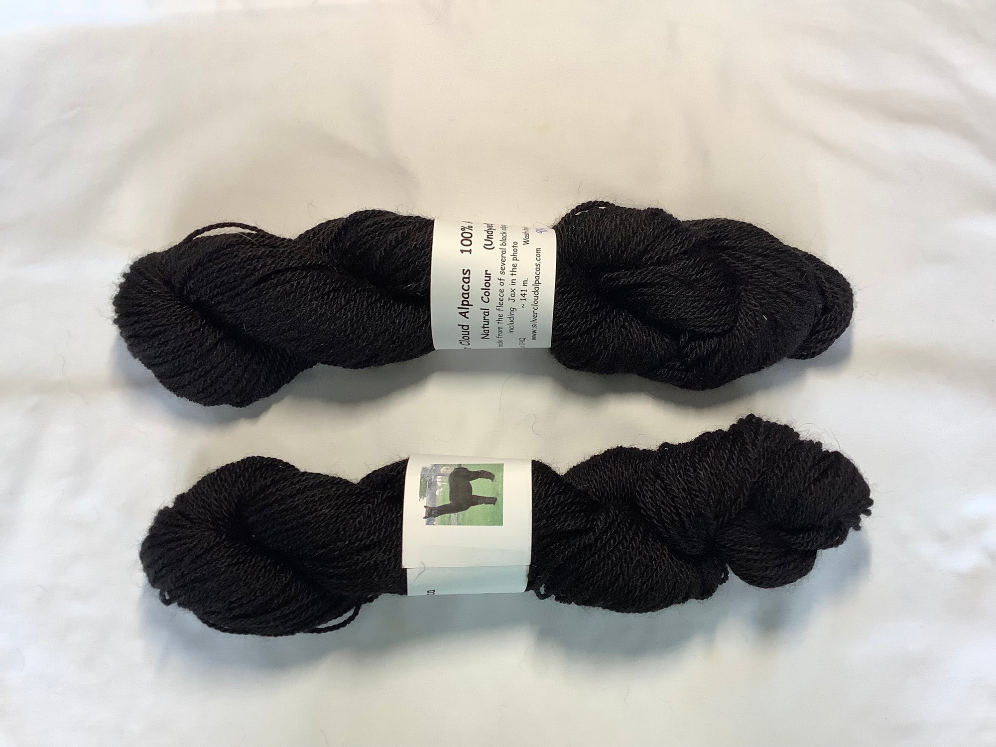 Worsted weight black alpaca yarn