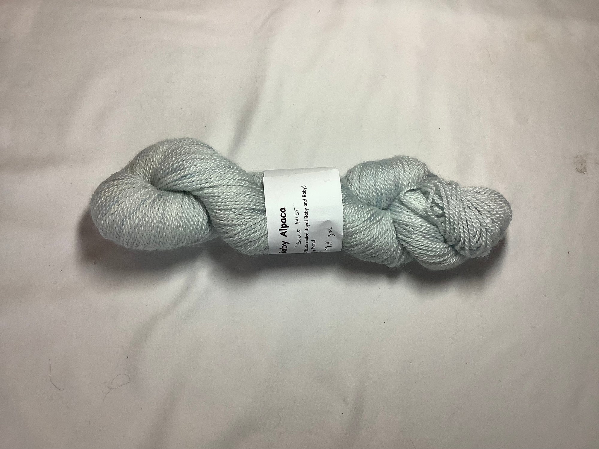 Sport weight baby alpaca yarn hand-dyed 'Blue Mist'