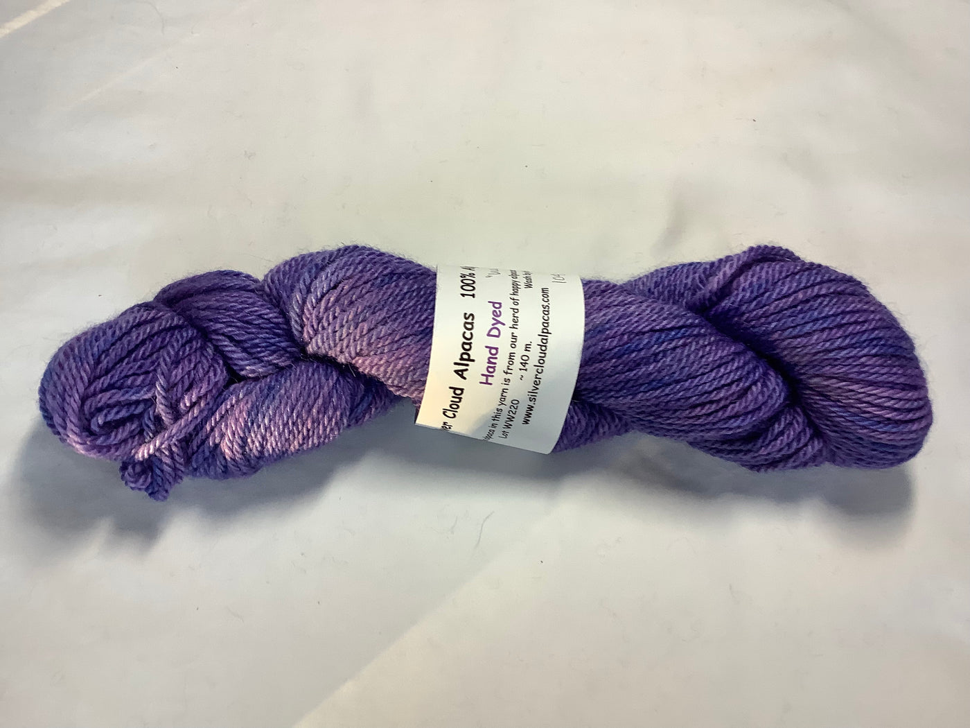 Worsted Weight alpaca yarn hand-dyed 'Violets'
